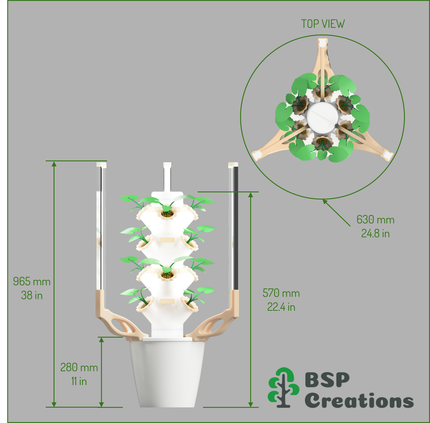 Small Hydroponic Tower Full Kit (12Pods)