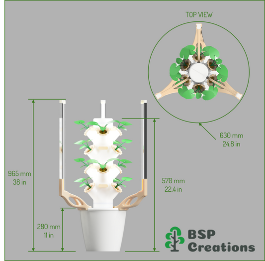 Small Hydroponic Tower Full Kit (12Pods)