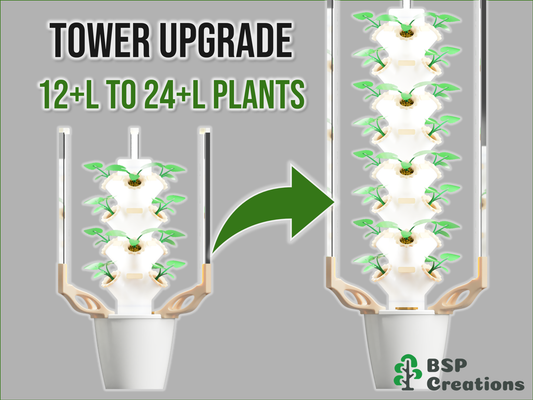 Hydroponic Tower Upgrade | 12 + Lights to 24 Plants + Lights