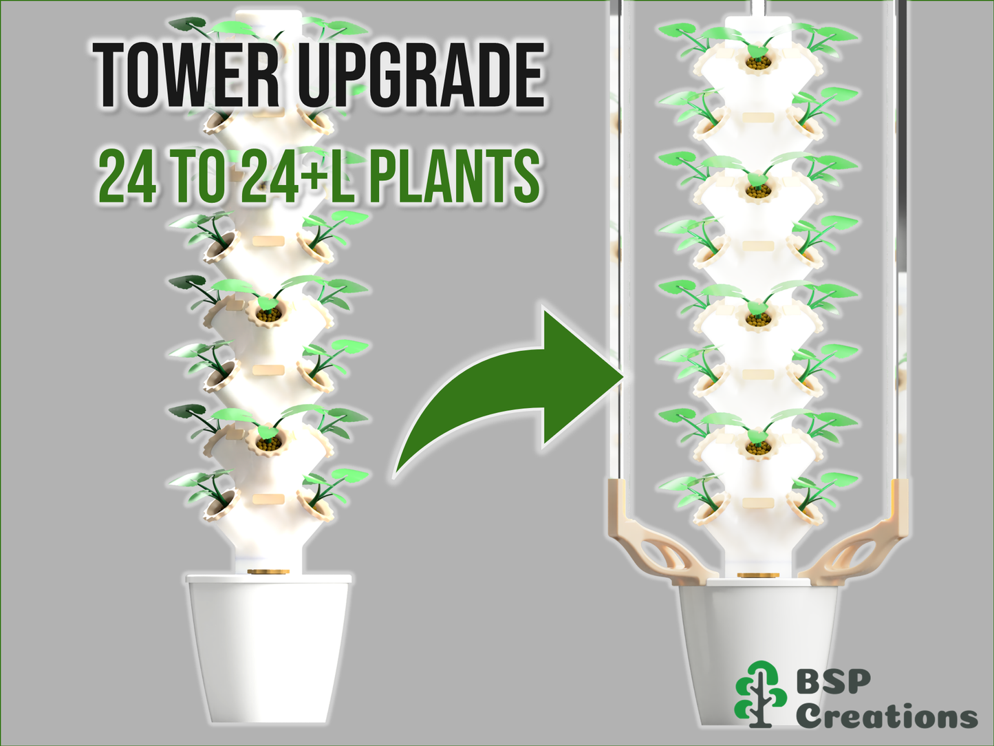 Hydroponic Tower Upgrade | 24 to 24 Plants + Lights